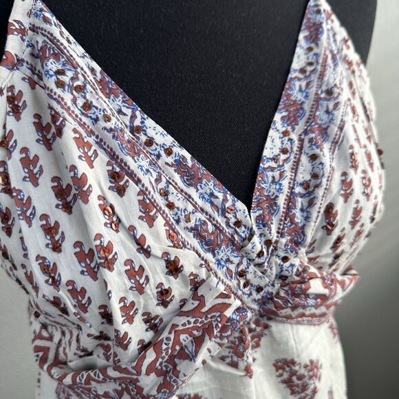 Chaudry KC Boho Sundress Size Medium Sequin Sleeveless Knee Length Gypsy Hippie - Picture 4 of 14